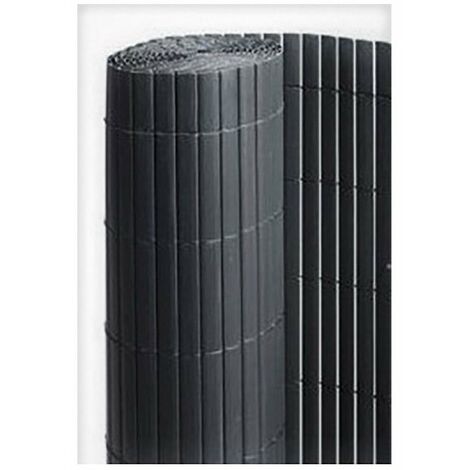 Canisse en plastique recyclé simple face gris 1 m x 3 m – Pour délimiter espaces privés – Installation facile avec attaches adaptées – Sicatec