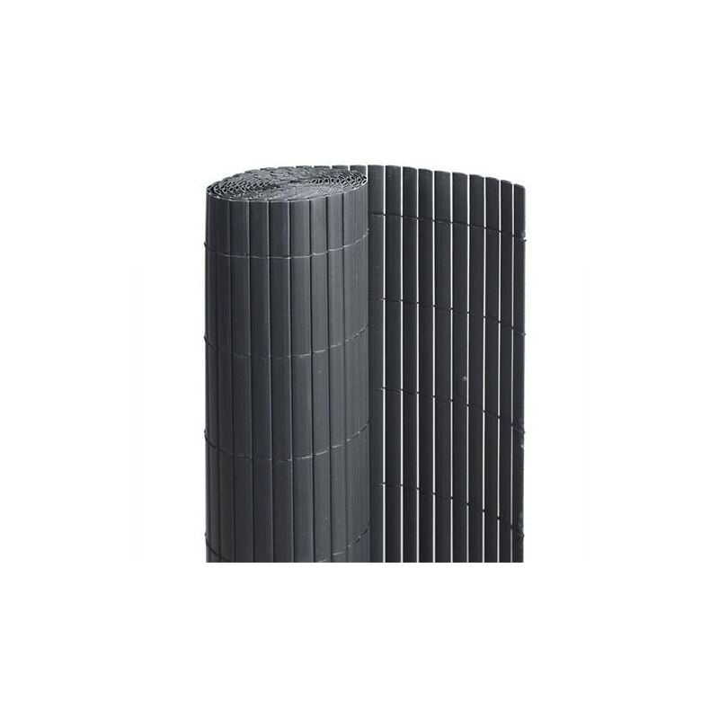 Canisse en PVC anthracite - 90% d'occultation, Long 9 m, Hauteur 1 m