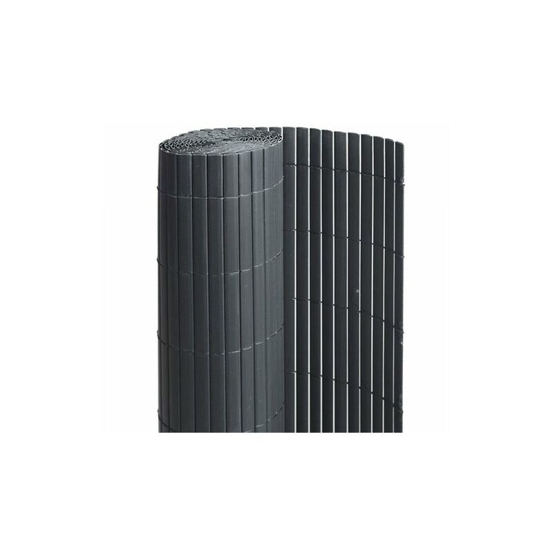 Canisse en PVC anthracite - 90% d'occultation, Long 18 m, Hauteur 1.80 m