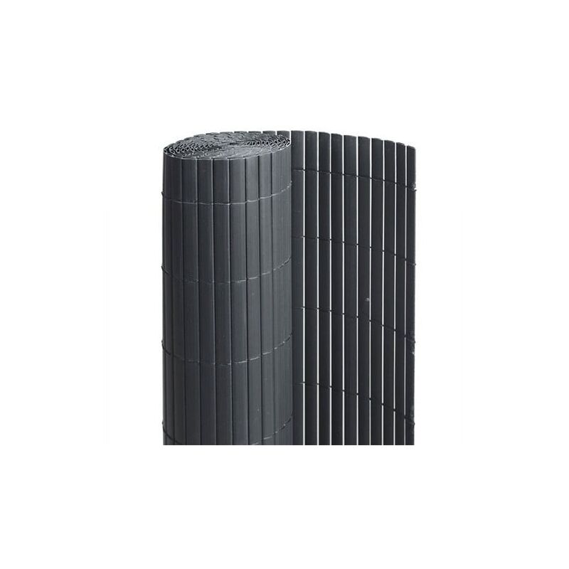 Canisse en PVC anthracite - 90% d'occultation, Long 21 m, Hauteur 1 m