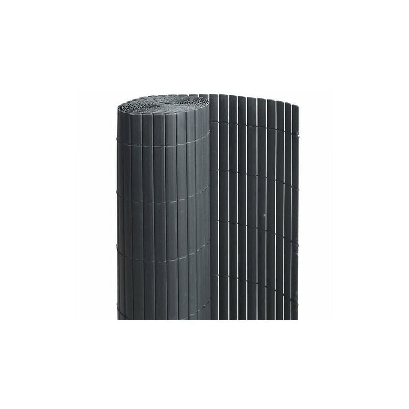 Canisse en PVC anthracite - 90% d'occultation, Long 21 m, Hauteur 1.20 m