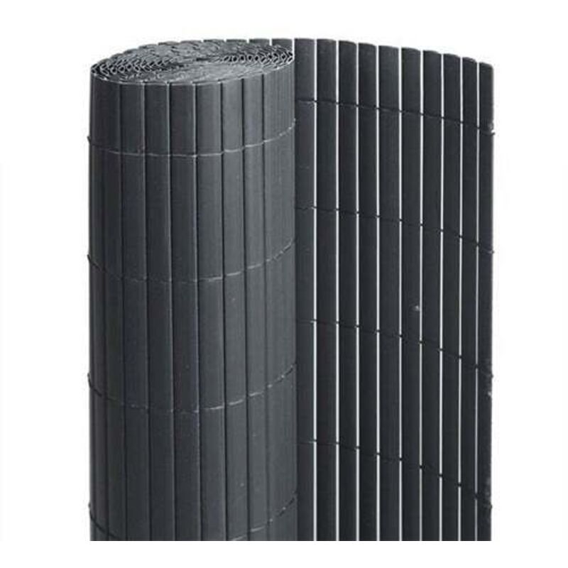 Canisse en pvc anthracite - 90% d'occultation - Long 21 m, Hauteur 1.80 m