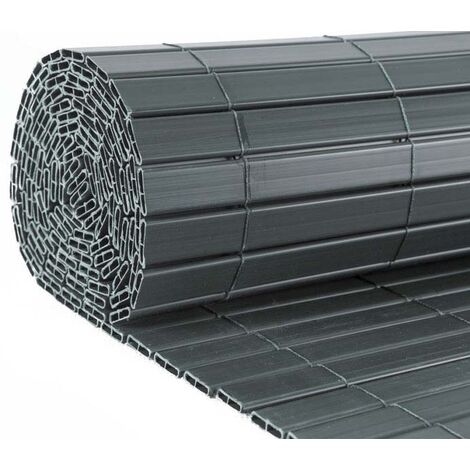 Canisse en PVC gris anthracite double face qualité + 1.20 x 2.5 m - Gris anthracite