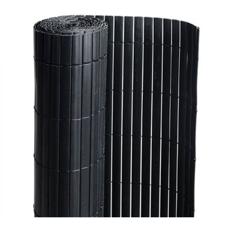 Canisse en PVC noir - 90% d'occultation - Long 12 m, Hauteur 1.50 m