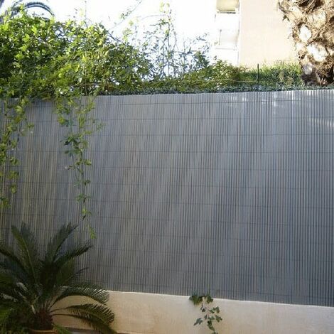Canisse occultante PVC gris perle 2.50 m – Hauteur 1.20 m – Double face avec traitement anti-UV – Lattes renforcées 20 mm – Jet7Garden