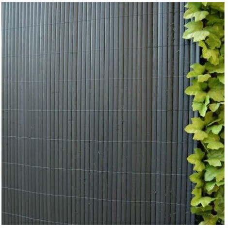 Canisse Plastic 'ovale Double Face Anthracite 1 M X 3 M