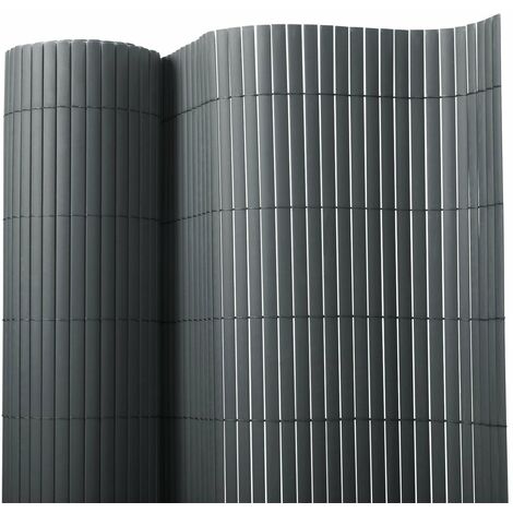 Canisse PVC Brise Vue, Paravent de Jardin, Piscines, Balcon Terrasse, Palissade en PVC, Gris 100 x 300 cm