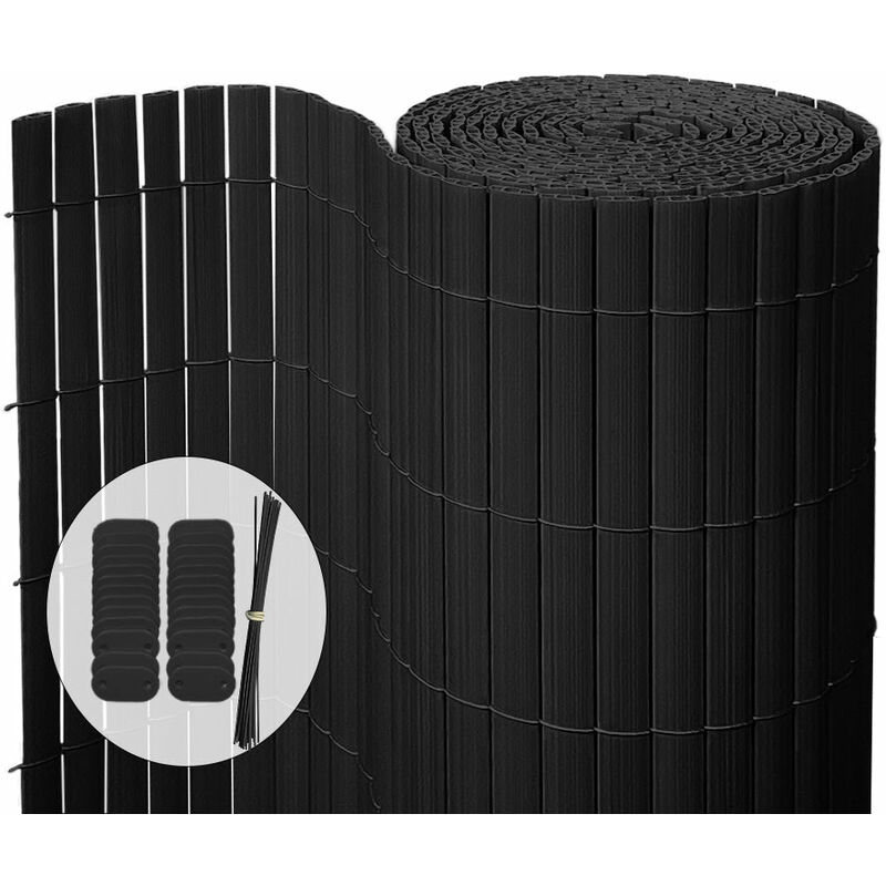 Vounot - Canisse pvc brise vue renforce avec attaches de fixation 80x300cm gris