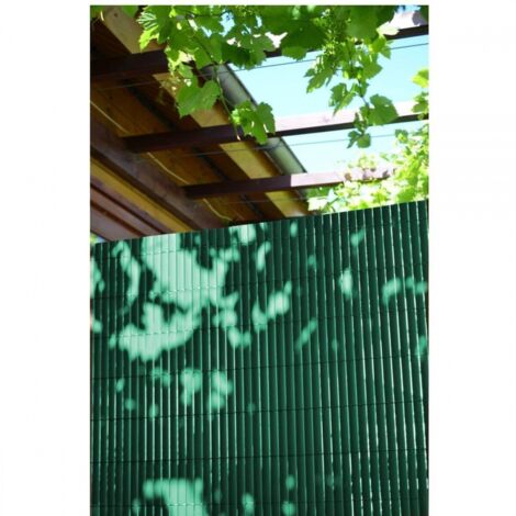 Canisse PVC double face - NATURE - 10 mm - Vert - 3 x 1 m