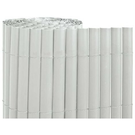 Canisse Synthétique PVC 1 x 5 m avec Cannes Entières blanche, Brise-Vue pour Jardins, Balcons et Clôtures