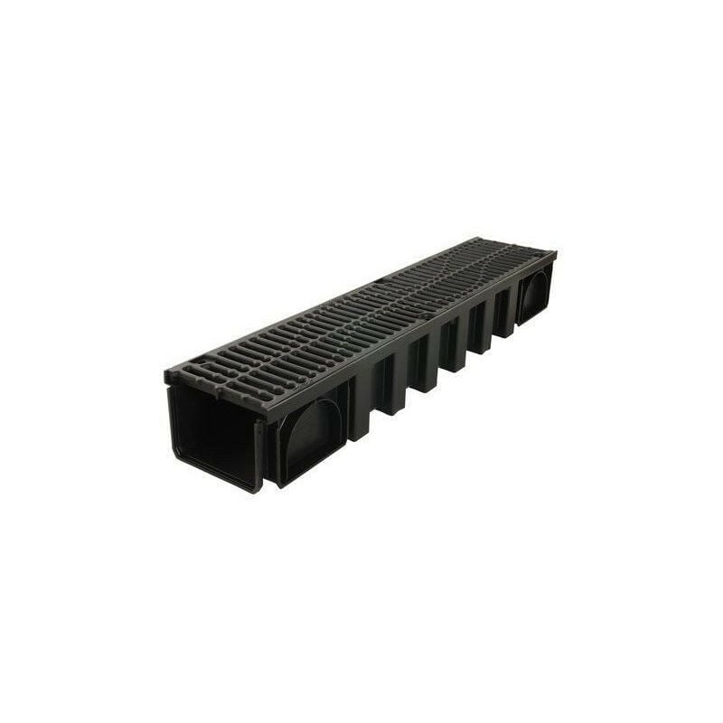 Caniveau Nicoll Connecto CAN15BF avec grille en fonte 1m noir