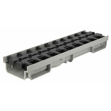 Caniveau bas Nicoll CONNECTO 0,5m grille à fente réversible en PVC recyclé