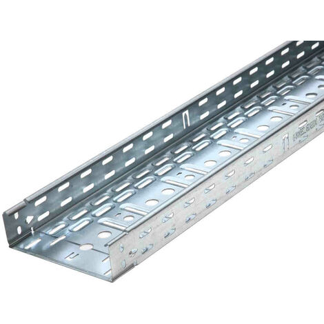 Caniveau de câble 60 x 200 mm perforé galvanisé avec connecteur à encliqueter