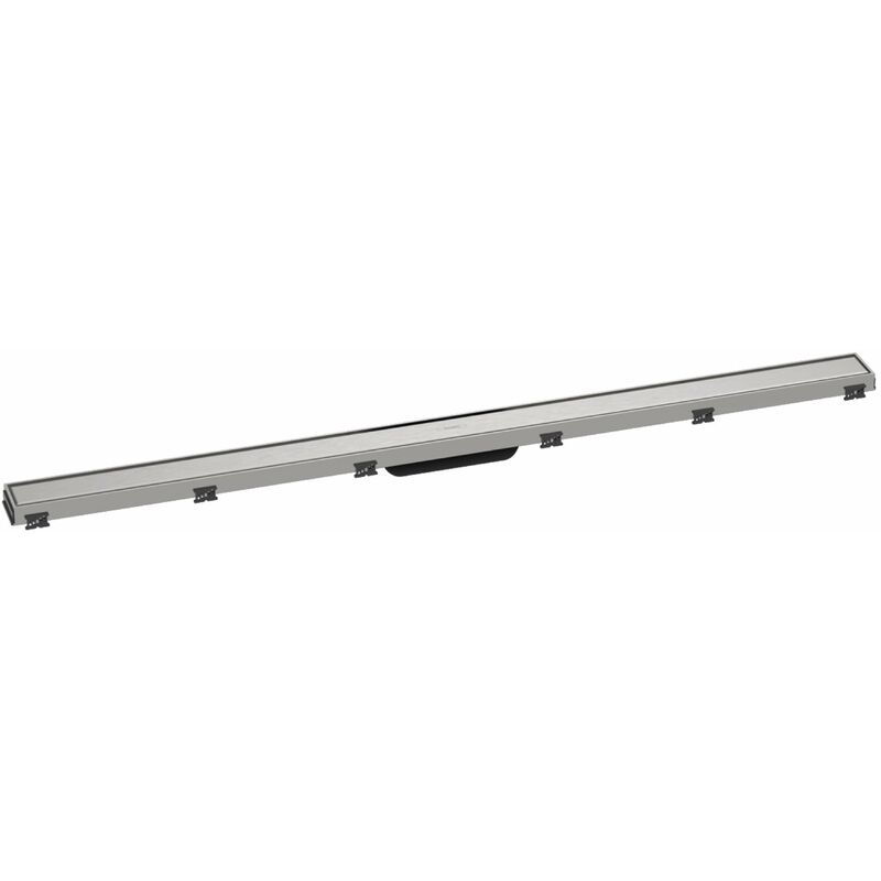 RainDrain Match - Caniveau de douche linéaire avec grille en inox 1200, avec cadre réglable en hauteur, inox brossé 56042800 - Hansgrohe