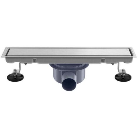 Caniveau de douche 60 cm - Carrelage extra plat avec siphon anti-odeurs et filtre à cheveux - Kit complet de caniveau