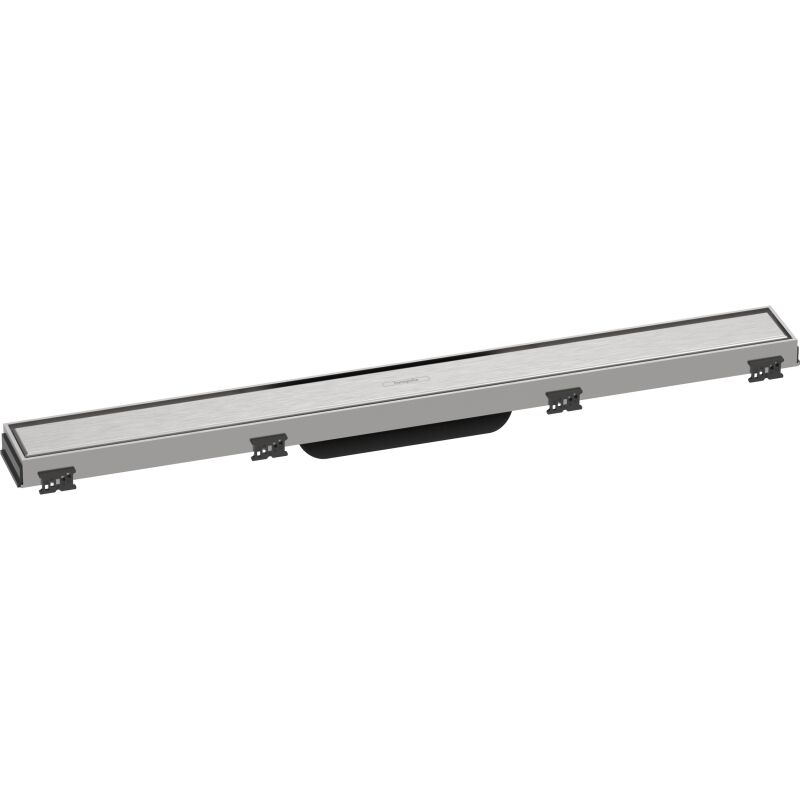 Hansgrohe - RainDrain Match - Caniveau de douche linéaire avec grille en inox 700, avec cadre réglable en hauteur, inox brossé 56037800