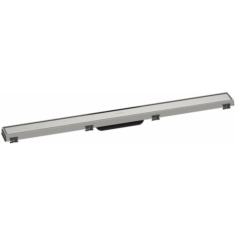 Hansgrohe - RainDrain Match - Caniveau de douche linéaire avec grille en inox 900, avec cadre réglable en hauteur, inox brossé 56040800