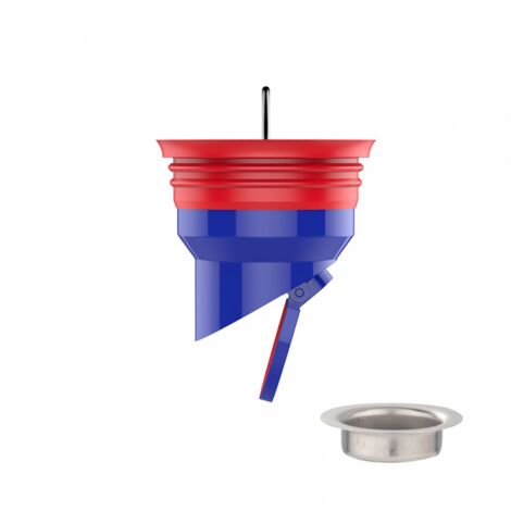 Caniveau de douche anti-odeurs, anti-retour, adapté aux trous de 35 à 52 mm de diamètre, 1 pièce (avec 2 réducteurs)