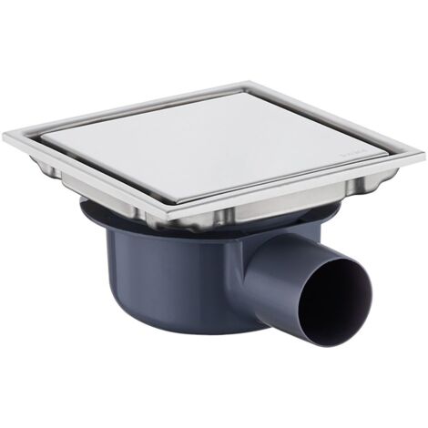 Caniveau de Douche Carré,15  15 Bonde de Douche, Siphon à 360, Siphon de Sol Anti-Odeur, Invisible, Utilisable en Positif et Négatif, Double Filtration, Peut être Carrelé, Argenté