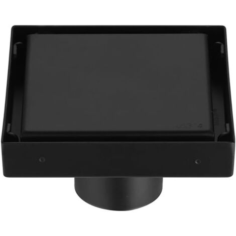 Caniveau de Douche Carré,15  15 Bonde de Douche,Siphon de Sol anti-odeur, Invisible, Utilisable en Positif et Négatif, Double Filtration, Peut être Carrelé, Argenté