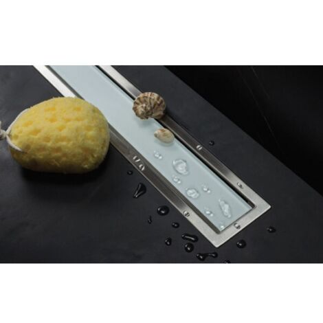 Caniveau de douche CONFLUO PREMIUM LINE en verre blanc-30x12 cm-12 --