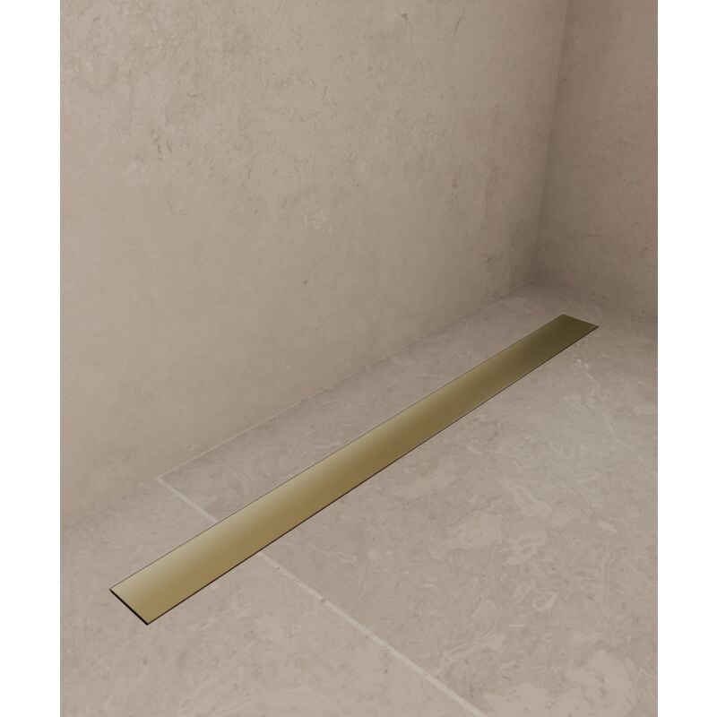 Kroos ® - Caniveau de douche en inox Doré brossé - 80 cm