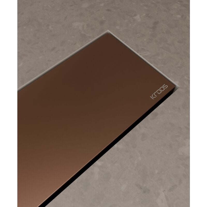 Kroos ® - Caniveau de douche en inox Or rose brossé - 100 cm