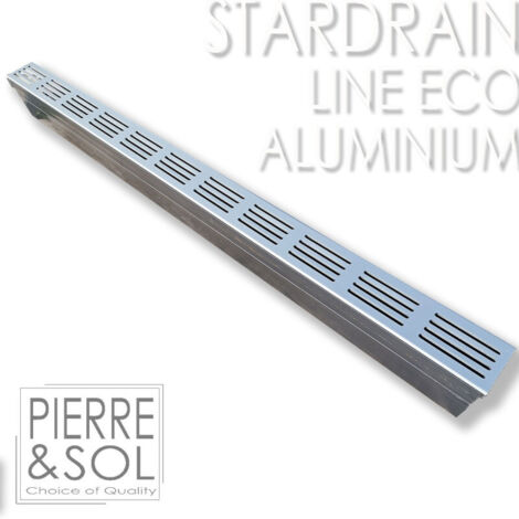 Caniveau de douche étroit 6,5 cm en PVC avec grille aluminium – Longueur 1 m – Débit 360 l/m – Pour drainage discret et élégant