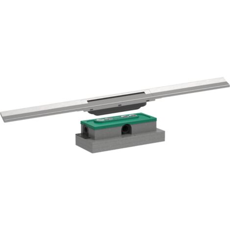 Caniveau de douche HANSGROHE RainDrain Flex 80 Acier inox brossé + Corps encastré à faible hauteur