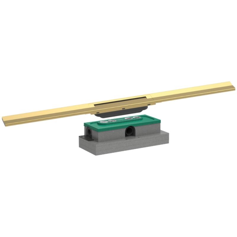 Caniveau de douche Hansgrohe RainDrain Flex 90 Aspect doré poli + Corps encastré à faible hauteur