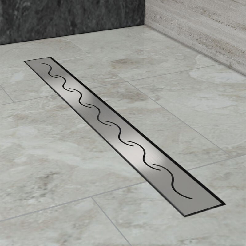 Sirhona - Caniveau de douche à l'italienne Siphon Sol d'évacuation en Acier Inoxydable - diverses Tailles au Choix (50-100cm) Siphon avec passoire et