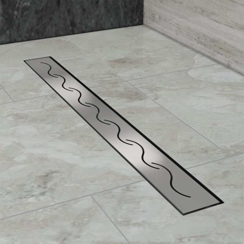 Sirhona - Caniveau de douche à l'italienne Siphon Sol d'évacuation en Acier Inoxydable - diverses Tailles au Choix (50-100cm) Siphon avec passoire et