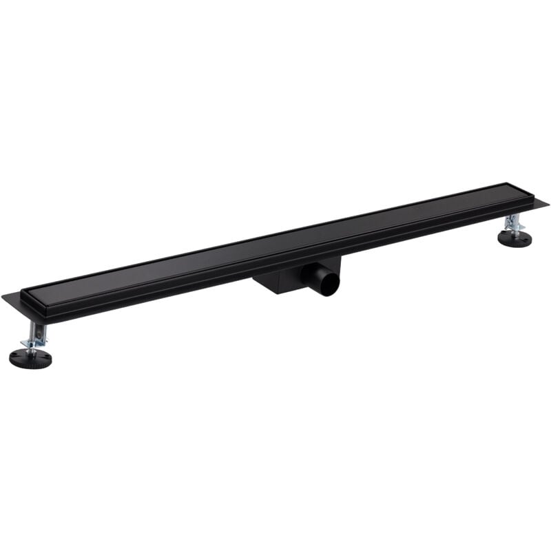 Caniveau de douche avec grille 2 en 1 pleine ou à carreler - noire noyon & thiebault 70x900 - Ø40