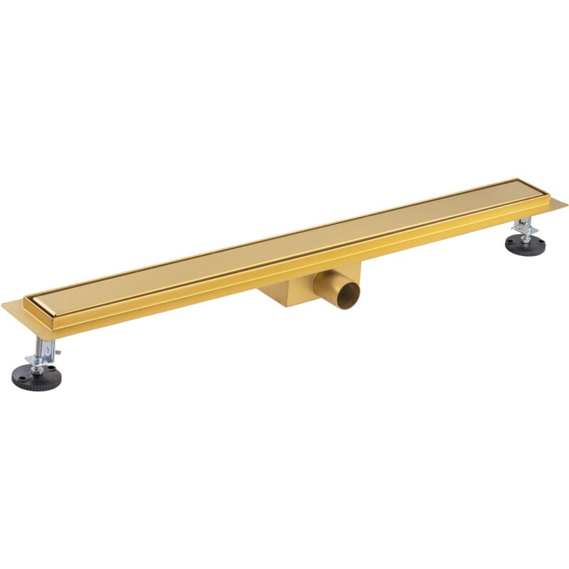 Caniveau de douche avec grille 2 en 1 pleine ou à carreler - gold NOYON & THIEBAULT 70x800 - Ø40