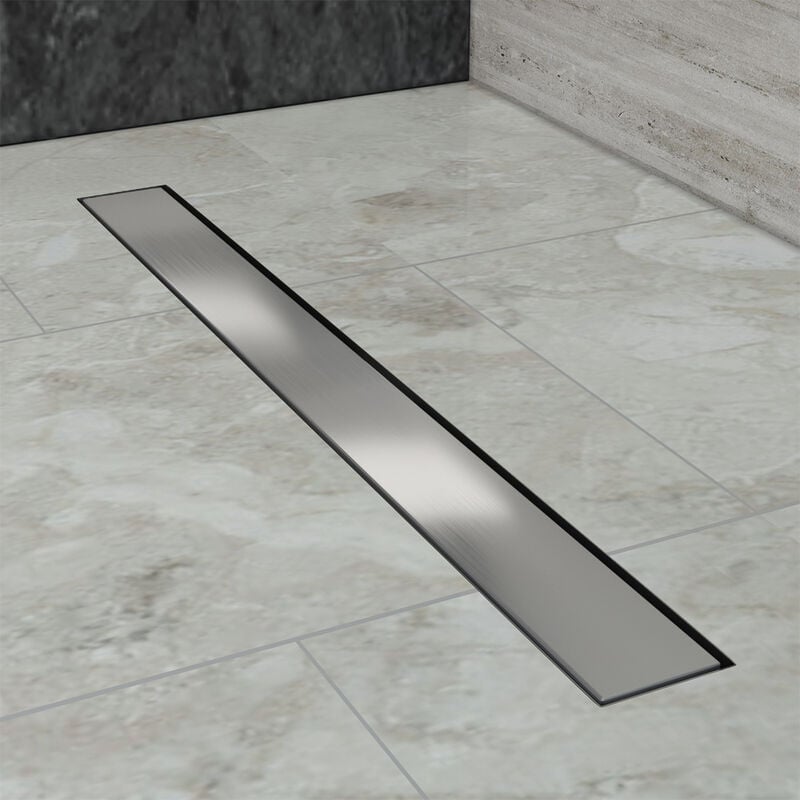 Sirhona - Caniveau de Douche Largeur en Acier Inoxydable à l'italienne Crochet de Levage Pieds réglables - Modèle 2 in 1 80cm