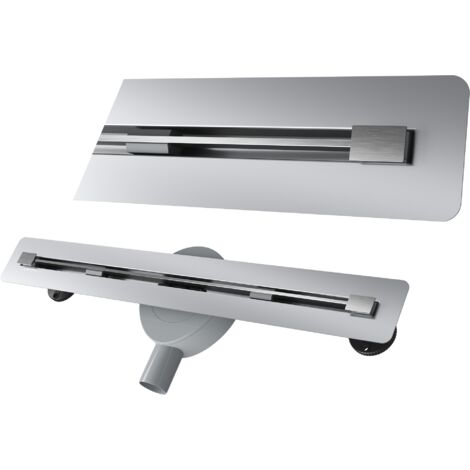 Caniveau de douche linéaire sous carrelage 60cm Granitan Luno Inox Acier 2 en 1 avec siphon