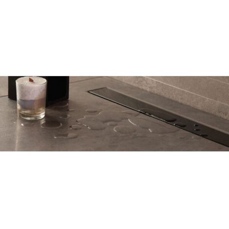 Caniveau de douche sans cadre en verre noir FRAMELESS LINE-30 cm--