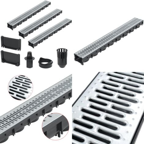 Caniveau de drainage 3 pcs Acier galvanisé 3 m - caniveau de drainage -  caniveaux de drainage - Home & Living