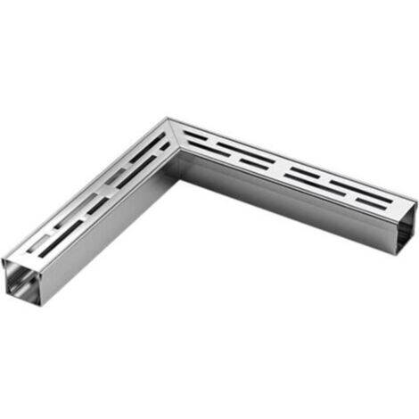 Caniveau De Drainage en Acier Inoxydable, Accessoires pour Caniveaux De Drainage d'angle, Amovible Tranchée Et Grilles De Drainage, pour Jardins Terrasses Allées(25x3.5x3cm)