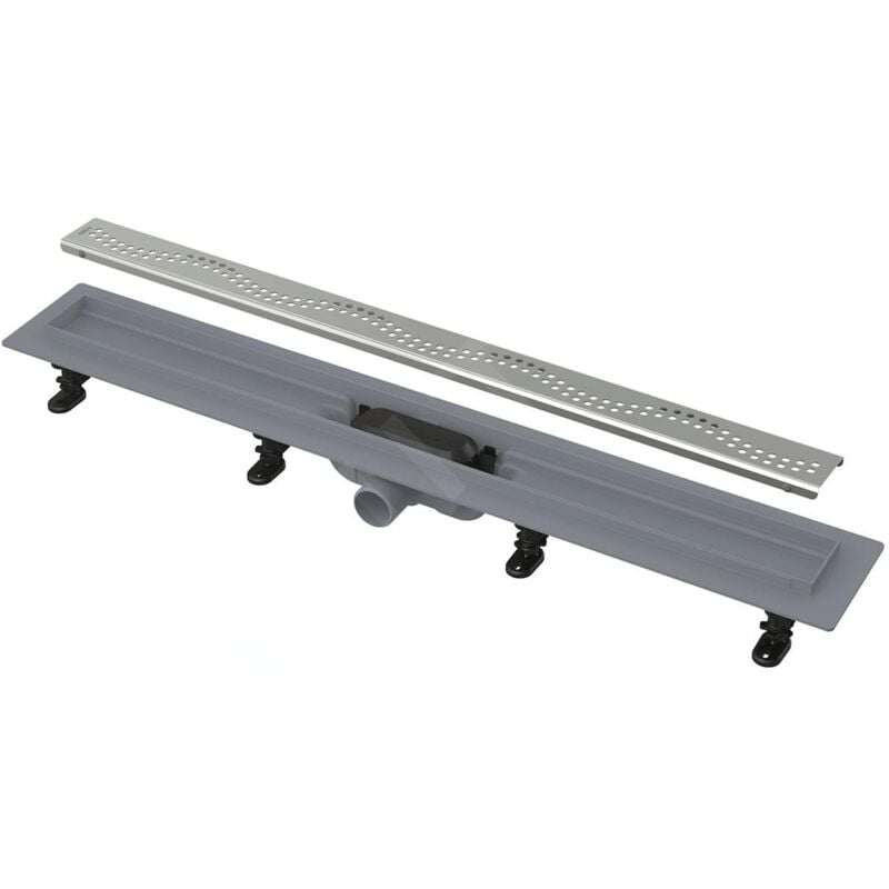 Alcaplast - Alcadrain Douchegoten - Bac à douche Simple 550 mm, avec bord pour grille perforée, grille incluse, tapis en acier inoxydable