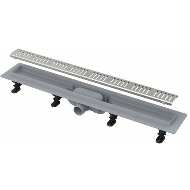 Alcaplast - Alcadrain Système de drainage - Douchegoten - Caniveau de douche Simple 75 cm, avec bord pour grille perforée, grille incluse, inox mat