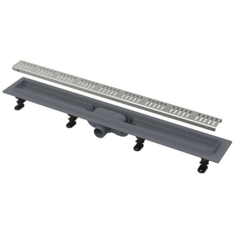 Alcaplast - Alcadrain Système de drainage - Douchegoten - Caniveau de douche Simple 85 cm, avec bord pour grille perforée, grille incluse, inox mat