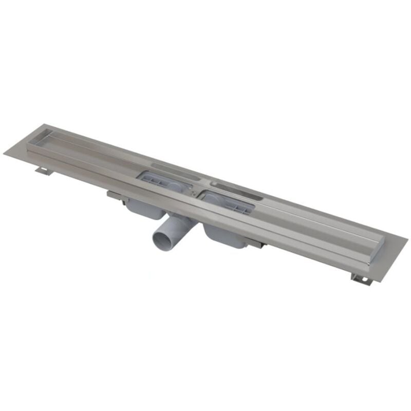 Alcadrain Douchegoten - Caniveau de douche Low 550 mm, avec rebord pour grille perforée, inox APZ101-550