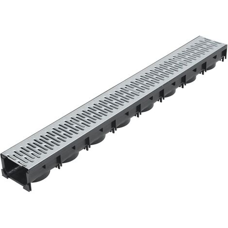 Caniveau d'évacuation 6 pcs – Acier galvanisé – Dimensions 100 x 12,5 x 8 cm – Système de verrouillage – Pour drainage efficace