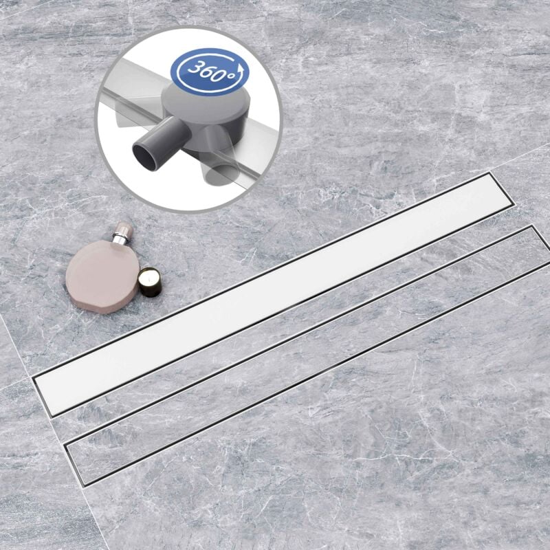 Aica Sanitaire - aica Caniveau de Douche Italienne Acier Inoxydable, Siphon de sol de douche avec version 2 en 1 et rotative à 360 , Siphon de douche