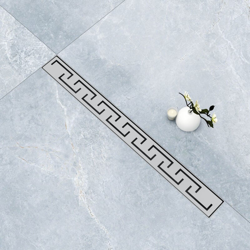 Aica Sanitaire - aica Caniveau de Douche Italienne Acier Inoxydable Siphon de Sol Douche, Hauteur réglable avec Filtres anti-odeurs,Longueur