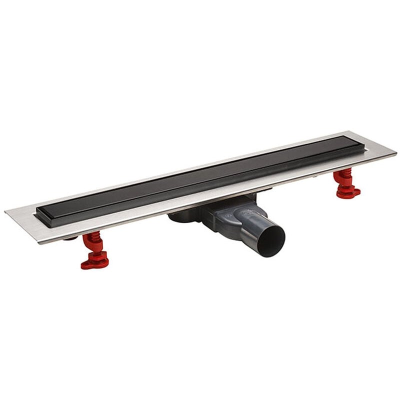 Caniveau douche VENISIO SLIM+ avec grille finition noire réversible, Ø40 - L500 mm - Wirquin Pro