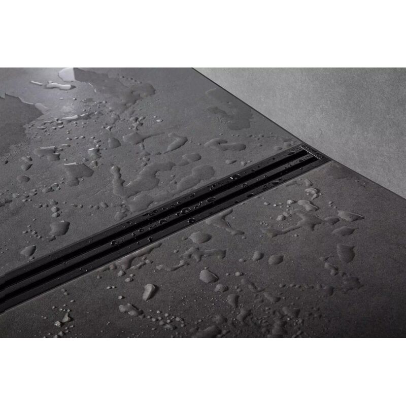 Schluter - Caniveau filant - Kerdi Line Vario - Modèle wave - Noir graphie mat - Longueur: 120 cm - Largeur : 34 mm - Hauteur : 8 mm