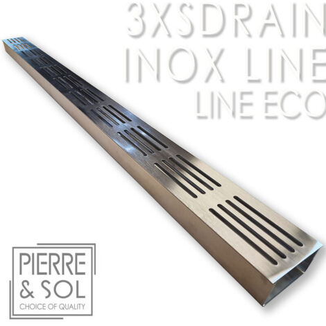 Caniveau Inox Hauteur 3,5 cm - 3XSDRAIN EASY Grille Inox Line - LINE ECO -       Élément d'angle