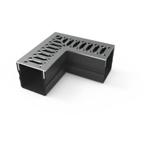 Caniveau XXS MINI L 6,5 cm Grille INOX Style - StarDrain - LINE ECO -       Inox Viking angle